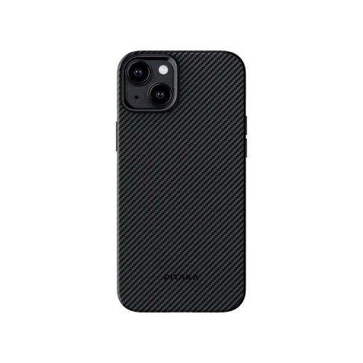 Apple iPhone 15 Pitaka MagEZ Case 4 Aramid 600D Twill tok - MagSafe rögzítéssel, Fekete/Szürke