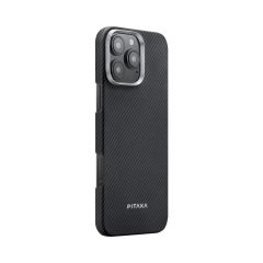   Apple iPhone 16 Pro Max Pitaka ULTRA-SLIM Twill tok - MagSafe rögzítéssel (KI1601PMA), Fekete/Szürke